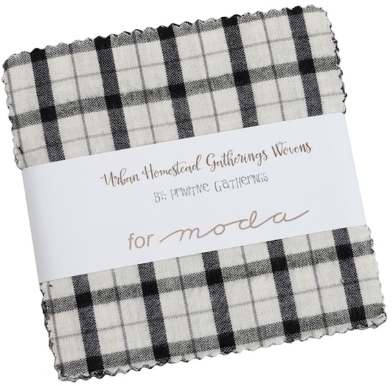 Moda URBAN HOMESTEAD Gatherings Wovens Charm Pack by Primitive Gatherings 5-inch Precut Fabric Squares (42 pcs)