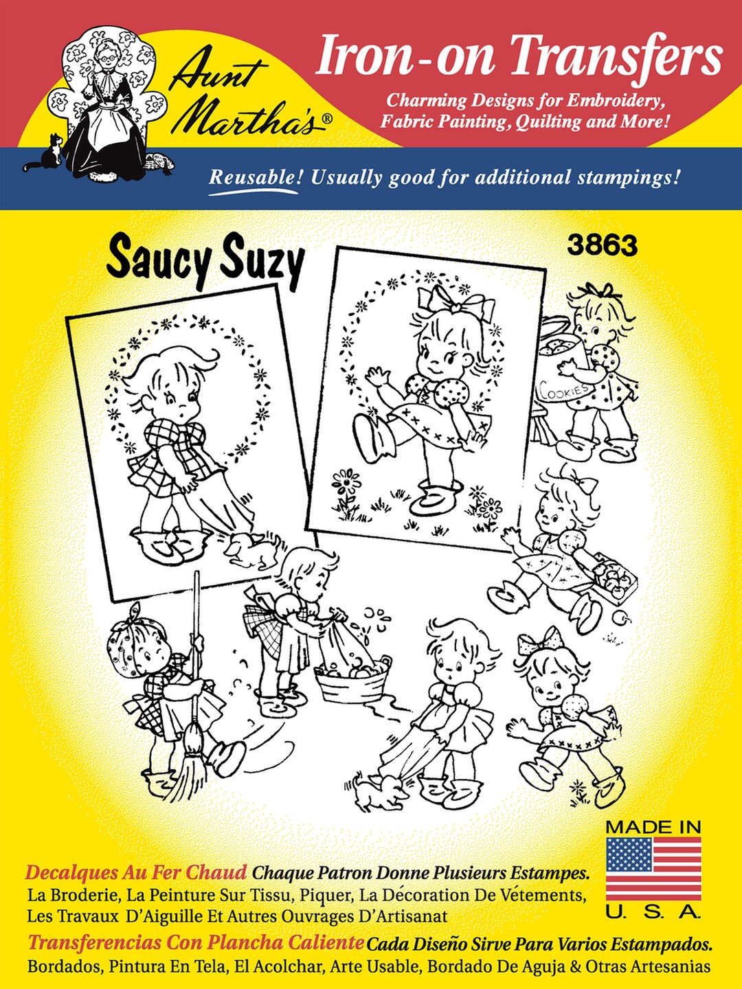 Saucy Suzy Aunt Martha's Embroidery Transfer Designs 3863 Etsy