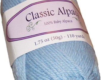 Classic Alpaca 100% Baby Alpaca Yarn #1629 Iceberg Blue by The Alpaca Yarn Company - 110 yds per 50g