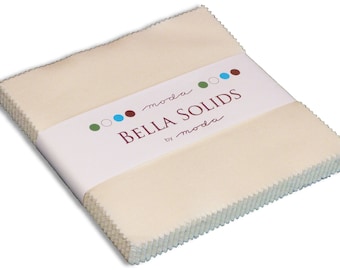 Ivory Bella Solids Moda Charm Pack, 42 -  5" precut fabric quilt squares by Moda Fabrics