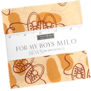 For My Boys Milo Moda Charm Pack 42 -  5&quot; precut fabric quilt squares by Amy Schelle