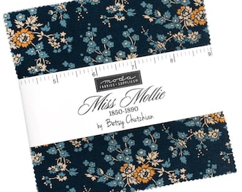 Moda MISS MOLLIE Charm Pack by Betsy Chutchian 5-inch Precut Cotton Fabric Squares (42 pcs)