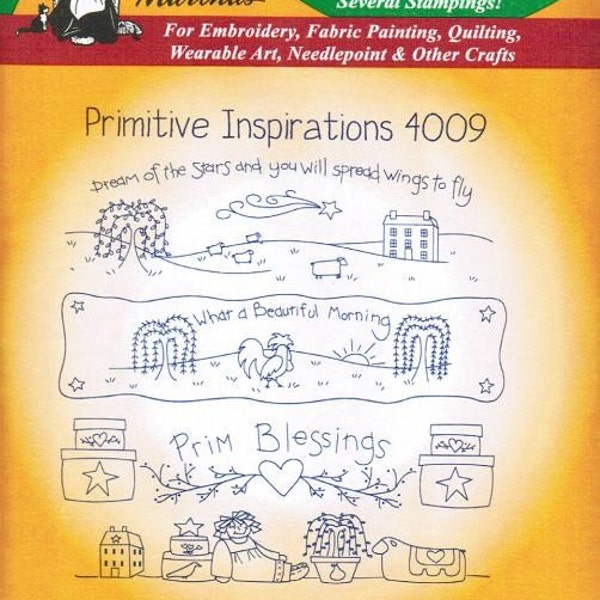 Primitive Inspirations 4009 Aunt Martha's Embroidery Transfer Designs Pattern