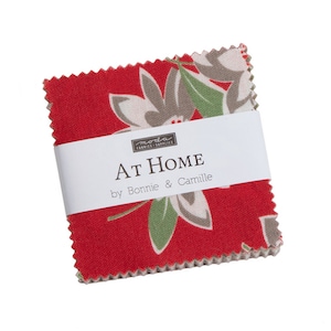 At Home-Red Moda Mini Charm Pack, 42 -  2.5&quot; precut fabric quilt squares by Bonnie & Camille