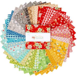 Home Town Holiday Riley Blake 5&quot; Stacker 42 Precut Fabric Quilt Squares by Lori Holt of Bee in My Bonnet