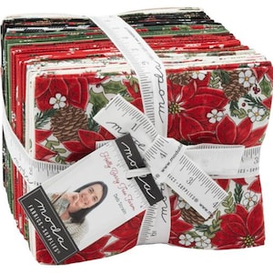 Holly Berry Tree Farm Moda Fat Quarter Bundle by Deb Strain - 30 (Thirty) 18&quot;x22&quot; fat quarters, 1 (one) 24&quot; x 44&quot; panel