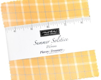 Moda SUMMER SOLSTICE WOVENS Charm Pack by Jenelle Kent 100% Cotton 5-inch Precut Fabric Squares (42 pc)