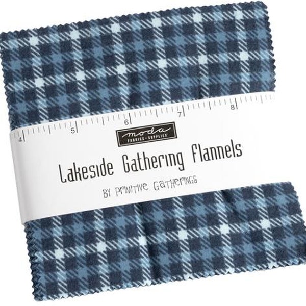 Lakeside Gatherings Flannels Moda Charm Pack 42 -  5" precut fabric quilt squares by Primitive Gatherings