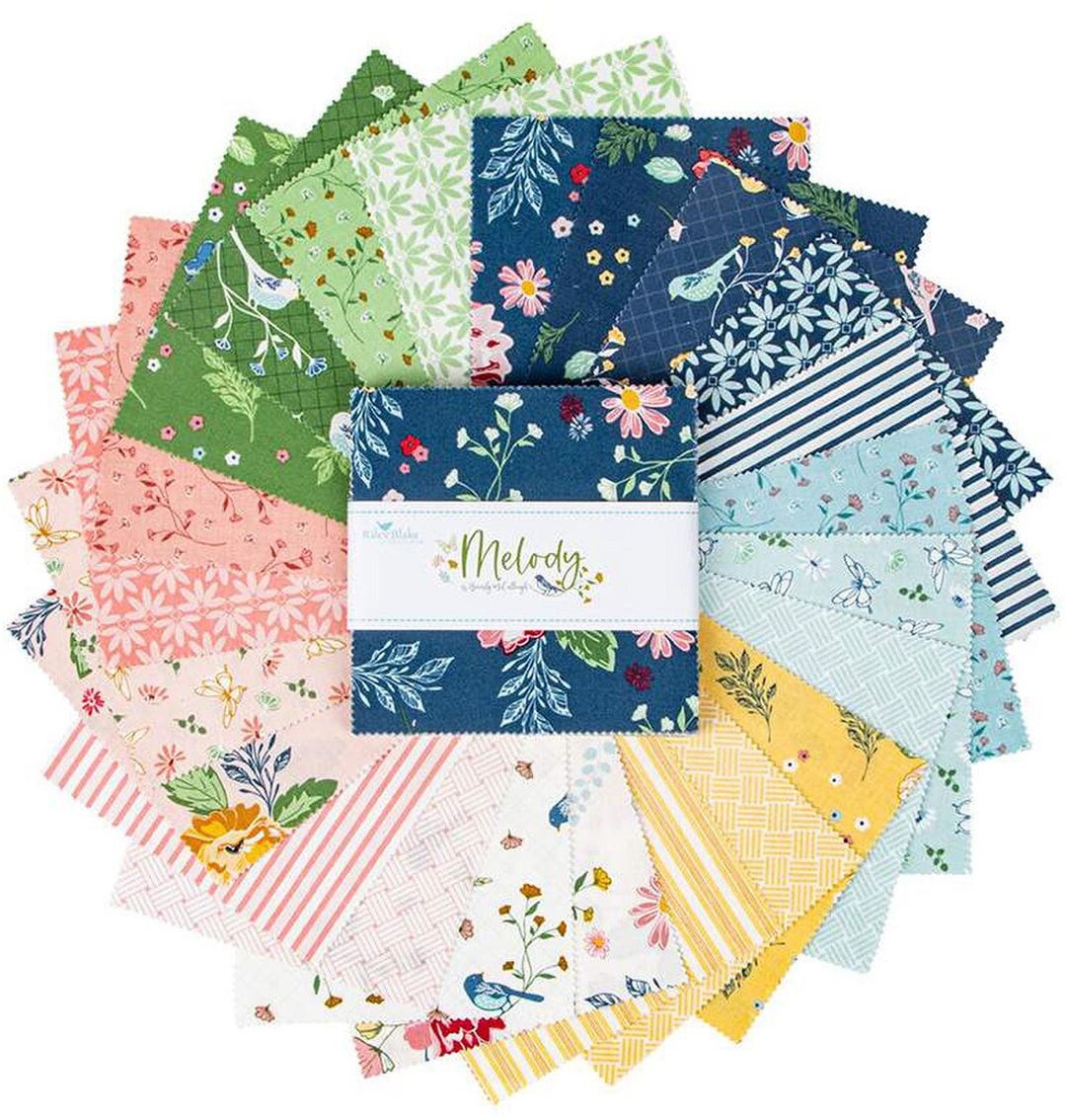 Melody Riley Blake 5" Stacker 42 Precut Fabric Quilt Squares by Beverly ...