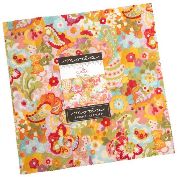 Jolie Moda Layer Cake, 42 - 10" precut fabric quilt squares by Chez Moi