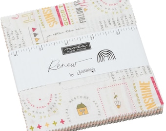 Moda RENEW Charm Pack by Sweetwater 5-inch 100% Cotton Precut Fabric Squares (42 pcs)