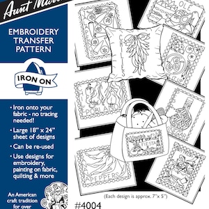 May include: Black and white embroidery transfer pattern sheet with a title "Some Like It Hot" and a number "#4004". The sheet includes designs for embroidery, painting on fabric, quilting, and more. Each design is approximately 7 inches by 5 inches.