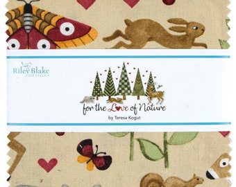 For the Love of Nature Riley Blake 5" Stacker 42 Precut Fabric Quilt Squares by Teresa Kogut