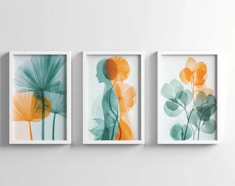 Quadro astratto botanico verde salvia – Stampe Japandi Line (Download digitale) B22