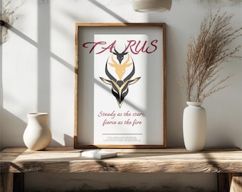 Taurus Zodiac Art Print: Fierce Astrology Illustration (Digital Download)