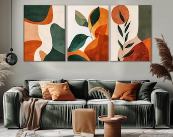 Neutral Shapes Wall Art Set: Modern Rustic Terracotta Prints (Digital Download)