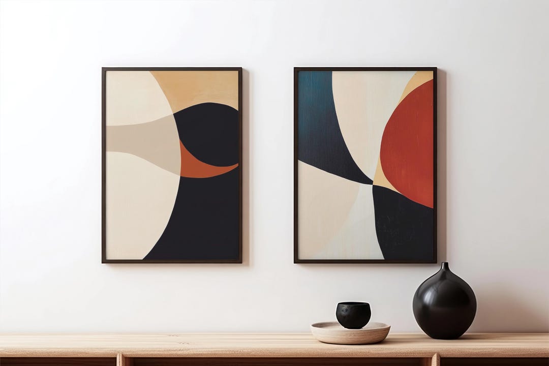 Mid Century Modern Geometric Art Prints | Abstract Wall Decor (digital ...