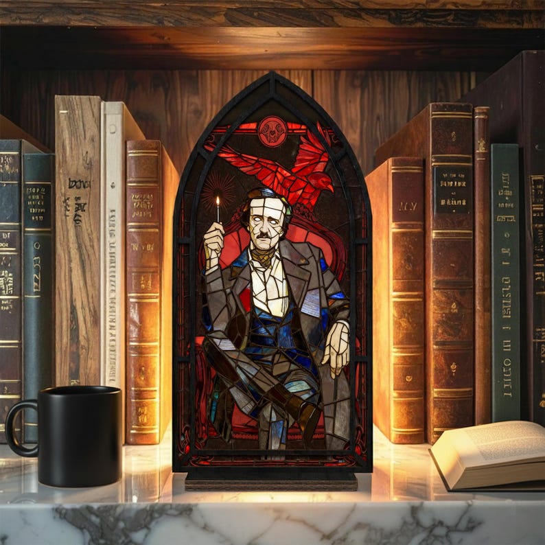 Edgar Allan Poe Book Nook - Dark Academia Literature Gothic Decor - Etsy