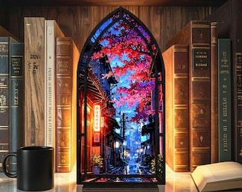 Japanese Street Book Nook | Neon Sakura, Cyberpunk Decor - Etsy