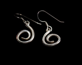 Sterling Silver Earrings, Fern Design, Handmade Silver Earrings