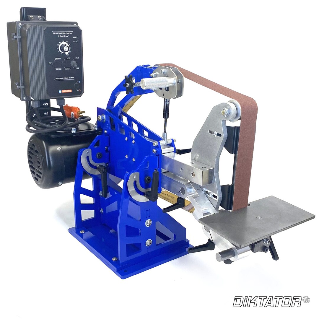 Diktator MAX 2x72 Tilting Belt Grinder, 2HP Motor VFD W/ Stand, 7 ...