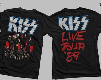 D D P Svcs.,New Dtg/Dtf printed T-shirt - KISS -Live Tour '89 - size- S,M,L,XL,2-3-4-5-6-7XL