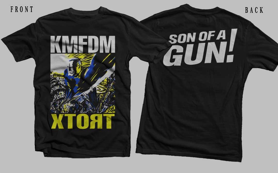 New Dtg/dtf Printed T-shirt - KMFDM - Xtort - Son of A Gun