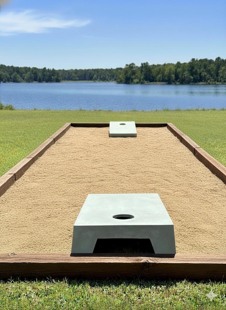 Modern Concrete Cornhole Board Set: Customizable, All-Weather, Durable GFRC (Two Boards) image 13
