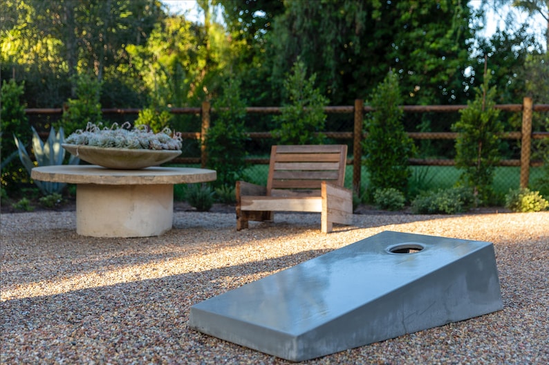 Concrete cornhole set, perfect for your backyard