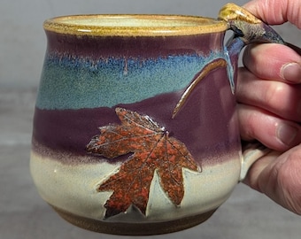 Taza con forma de hoja de arce - Serie Treehugger - Cerámica torneada, 473 ml