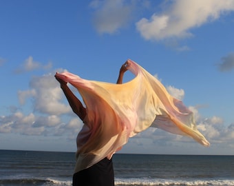Sweet Sunrise ... hand painted silk dance veil