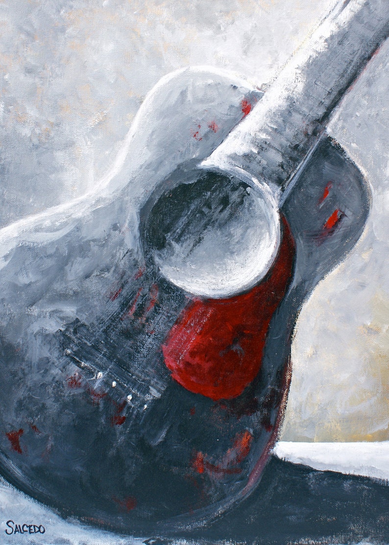 Giclee Print Guitar Art Classical guitar Music Instruments by RSalcedo FFAW Free Shipping image 1