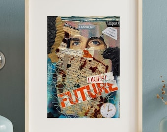 Original Mixed Media Collage by Rebecca Salcedo 5x7"