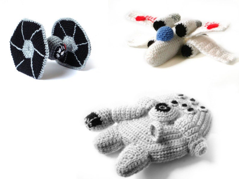 PDF of Star Wars Ships Amigurumi Crochet Patterns Millennium Falcon XWing Tie Fighter image 2