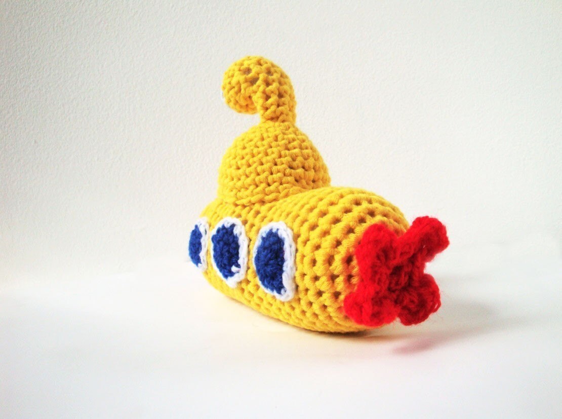 Crochet Pattern Yellow Submarine PDF Amigurumi Pattern Etsy