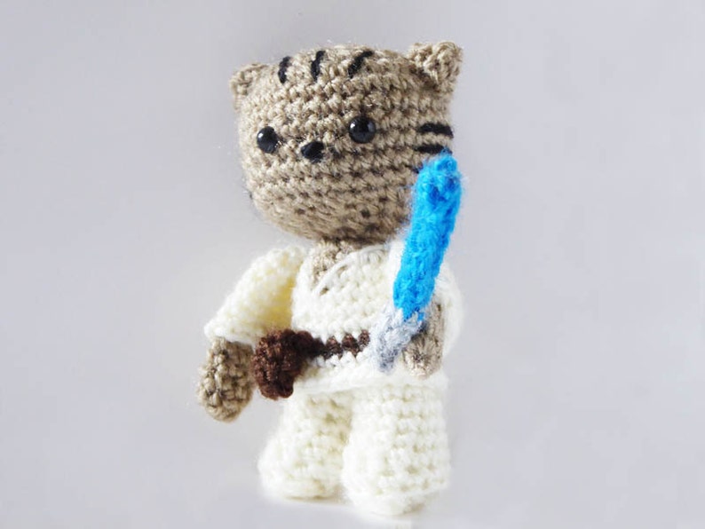 Jedi Cat Amigurumi Pattern Jedi Cat Crochet Doll Pattern image 2