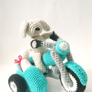 Motorcycle & Dog Crochet Amigurumi Pattern imagen 2