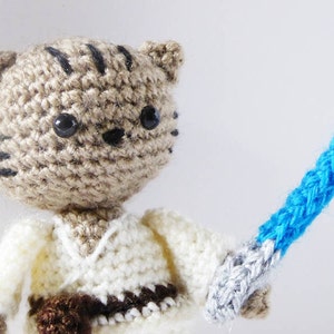 Jedi Cat Amigurumi Pattern Jedi Cat Crochet Doll Pattern image 1