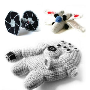 Crochet Amigurumi Patterns Star Wars Ships  - Millennium Falcon - XWing - Tie Fighter
