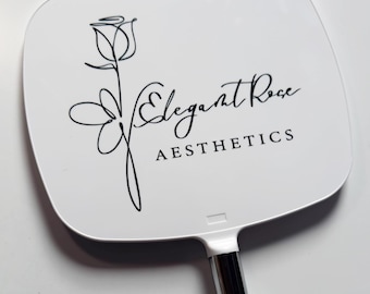 Personalised Logo Mirror with Ring Light | Handheld | Beauty | Hair | Aesthetics | Salon