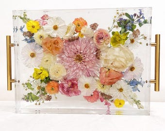 Custom Resin Tray Floral Preservation: Wedding Bouquet Keepsake