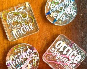 Personalized Teacher/ Office Staff Coasters