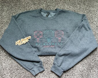 Pickle Ball - Athletic customized embroidered Crewneck Sweatshirt and apparel