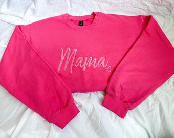 Mama Crewneck Embroidered | Personalized Script Sweatshirt | Cute & Cozy Mom Gift