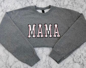 Custom Softball Mama Appliqué Sweatshirt | Personalized Sports Mom Crewneck | Add Name & Number