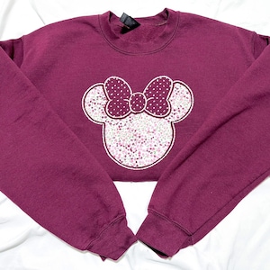 Mouse customized hand embroidered sweatshirt