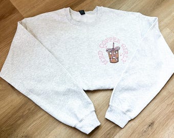 Coffee Lover customized embroidered crewneck sweatshirt and apparel