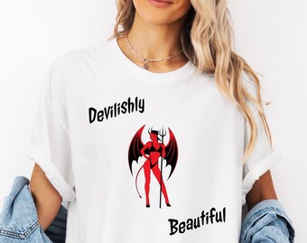 Koszulka Comfort Colors Devil Halloween: Upiorna koszulka damska