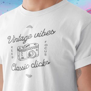 Vintage vibes photography shirt, photography classic retro design tee, photographer comfortable fit shirt, for for photography lovers