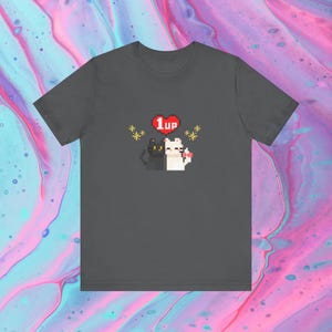 Pixel Art Cat Valentines T-Shirt, Retro Kitten Tee, Cute Kitty Top, Valentine&#39;s Day Shirt, Graphic Feline Tshirt